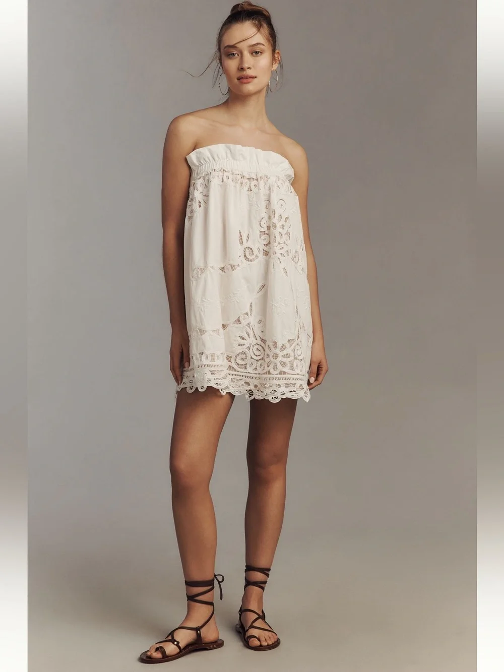 Anthropologie Maeve Strapless Lace Mini Dress Medium NWT - Picture 2 of 6
